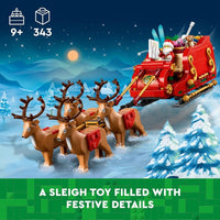 Juego exclusivo LEGO Trineo de Santa con figura de Papá Noel y renos, ideal para amantes de la Navidad y LEGO