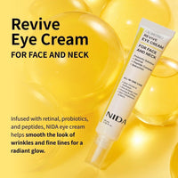 NIDA Revive Crema De Ojos Para Cara Y Cuello Con Probióticos Retinal Complejo De Péptidos Y Bakuchiol 40ml