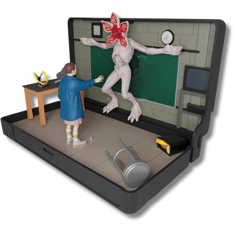Diorama de Stranger Things Once vs. Demogorgon con accesorios, pieza coleccionable oficial de Netflix