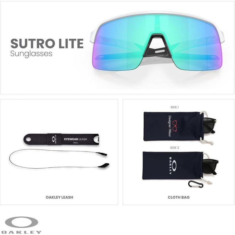 Lentes de sol Oakley Sutro Lite rectangulares para hombre y mujer con kit de accesorios y correa, protección UV y tecnología Prizm