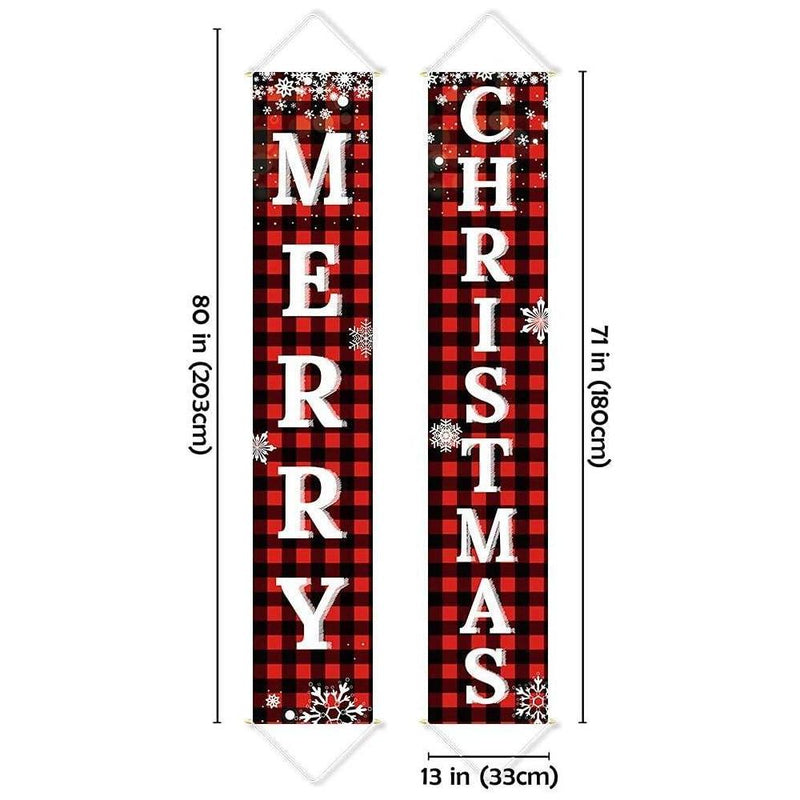 Juego de letreros navideños Ivenf para exteriores e interiores, estampado de búfalo rojo y negro, resistente y decorativo