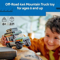 LEGO City Off-Road Camión de Montaña 4x4 con Minifigura de Aventurero y Accesorios para Niños de 6 Años o Más