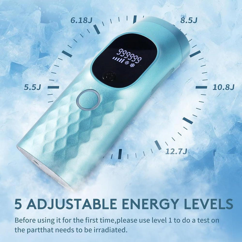 Depiladora láser IPL para mujeres y hombres, máquina portátil con tecnología de enfriamiento, 999,999 destellos, incluye afeitadora y gafas