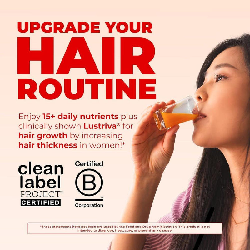 MaryRuth Organics Multivitamínico líquido para el cabello con Biotina 10000mcg, clínicamente probado para un cabello más grueso