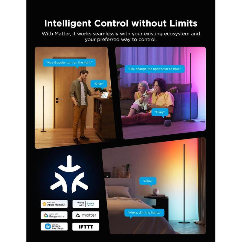 Lámpara de pie básica Govee RGBIC, compatible con Alexa, LED con control de voz y cambio de color, paquete de 2