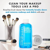 Solución limpiadora profesional de brochas de maquillaje con fragancia de vainilla azul, secado rápido y sin enjuague