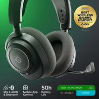 SteelSeries Arctis Nova 7X auriculares gaming inalámbricos con control app, 50 HR, drivers neodimio, mix 2.4GHz/Bluetooth, multi-plataforma, negro