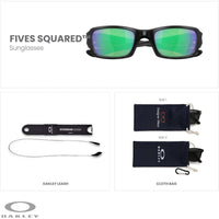 Gafas de sol Oakley Fives Squared para hombres con kit de cuidado y seguridad, ideales para actividades deportivas