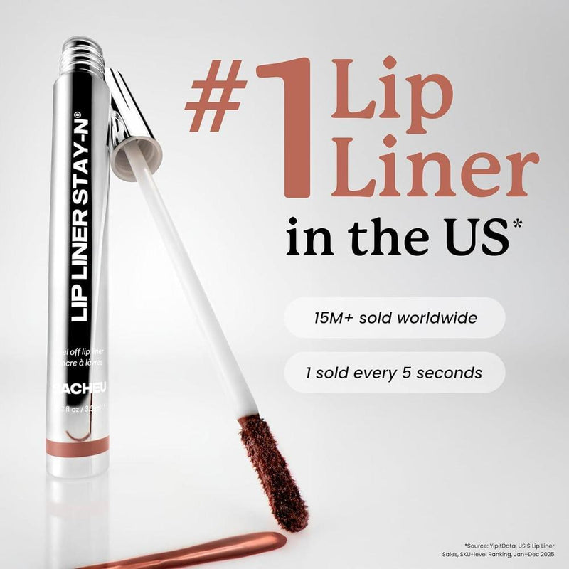 Sacheu Lip Liner STAY-N Peel Off Tinte labial resistente al agua, con ácido hialurónico y vitamina E, mate, vegano y libre de crueldad