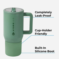 HydroJug Botella de agua aislada para niños con popote abatible y asa, a prueba de fugas y duradera, perfecta para actividades