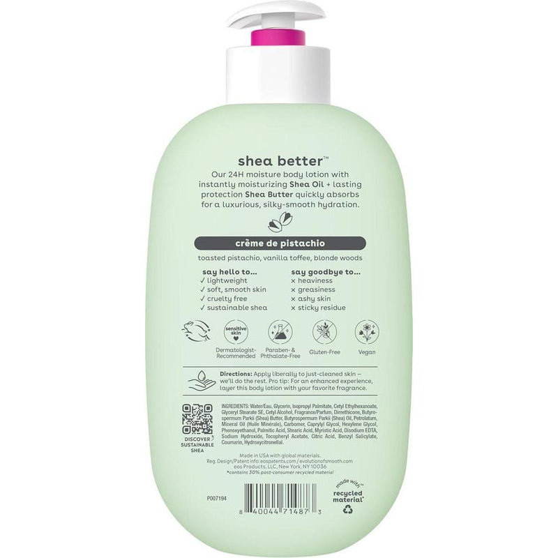 Eos Loción Shea Better Pistacho Hidratante 24h Ligera Vegana 473ml