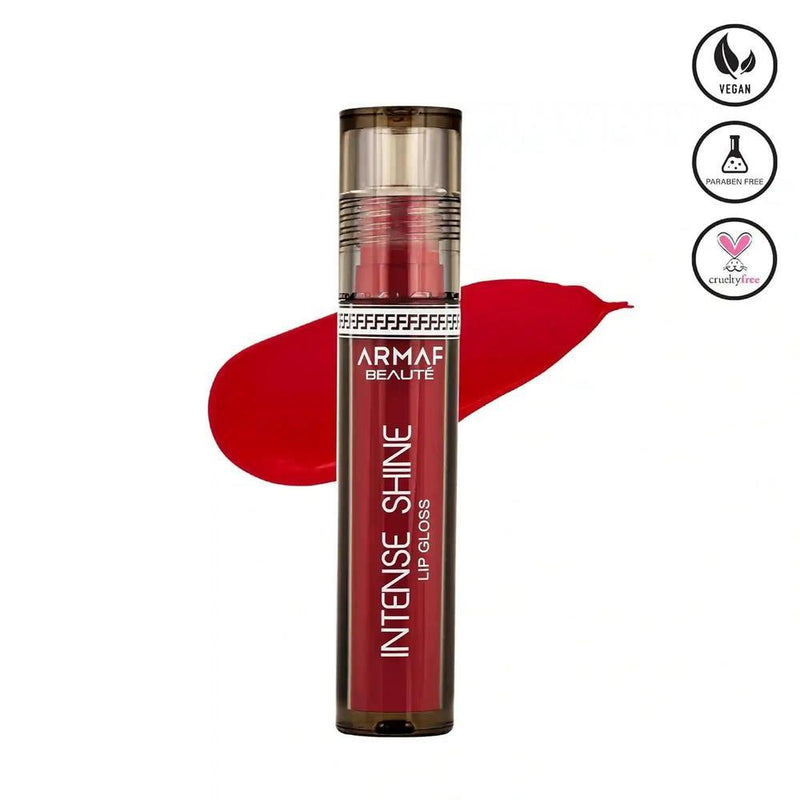 Armaf Beauté Intense Shine - Brillo labial hidratante no pegajoso para alto brillo, color cereza