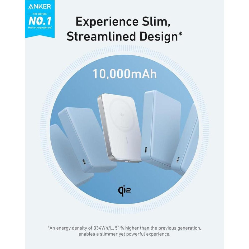 Anker MagGo - Batería externa magnética de 10000 mAh certificado Qi2, cargador portátil MagSafe ultrarrápido compatible iPhone