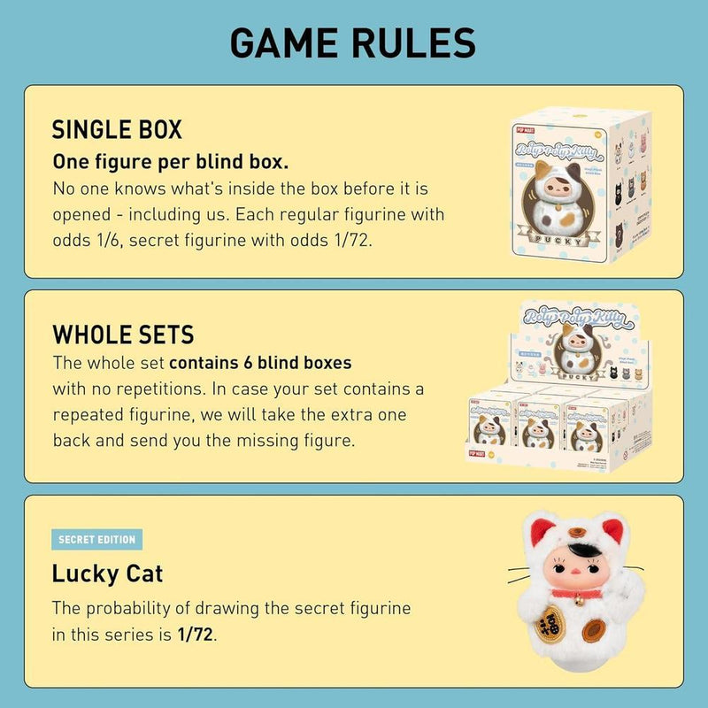 POP MART PUCKY Roly-Poly Kitty Series, figuras de vinilo en caja ciega, diseño aleatorio para coleccionistas y regalos