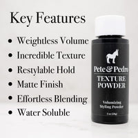 Pete & Pedro Polvo texturizante y voluminizador para hombres y mujeres, añade volumen, textura, acabado mate y sujeción