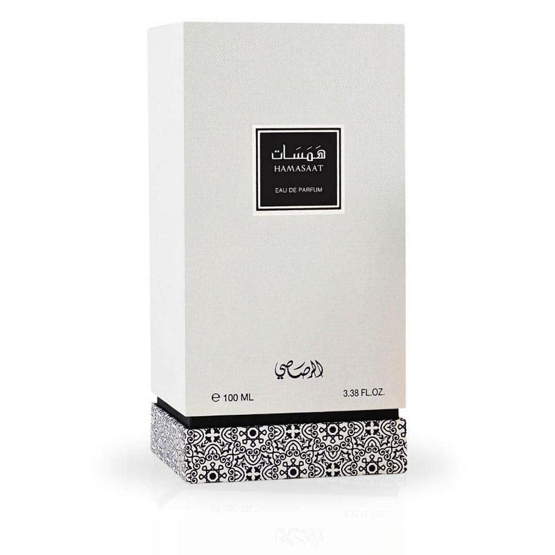 RASASI Hamasaat Eau De Parfum Spray - Perfume árabe para hombres con fragancia refrescante, amaderada y almizclada