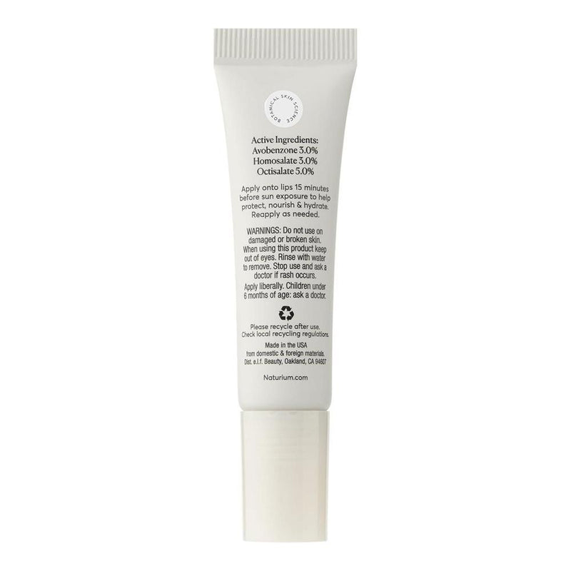 Naturium Phyto-Glow Bálsamo labial SPF 45, Brillo hidratante con protector solar de amplio espectro, transparente