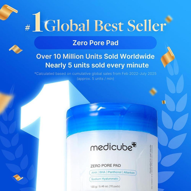Almohadillas Toner Zero Pore Pad 2.0 Exfoliación Cuidado Poros Láctico 4.5% BHA 0.45% 70 Almohadillas