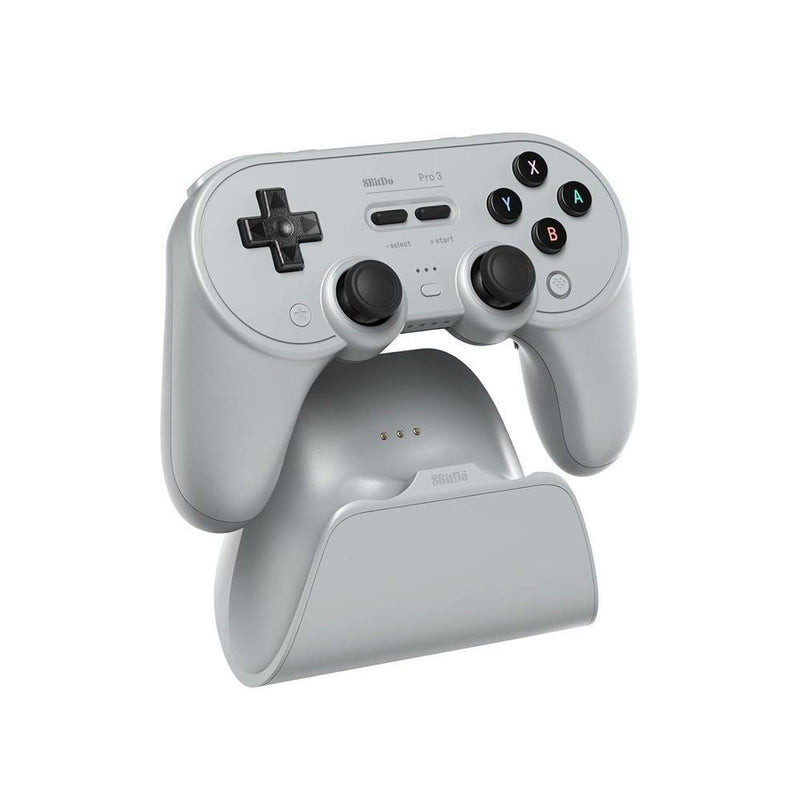 8BitDo Pro 3 Bluetooth Controller compatible con Switch, Windows, Apple y Android, con base de carga y botones intercambiables