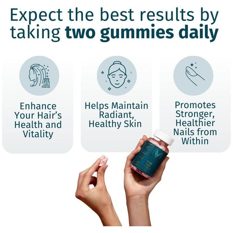 Gomitas de biotina vegan para cabello, piel y uñas saludables, apoyan el crecimiento capilar y fortalecen uñas en hombres y mujeres