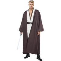 Disfraz de túnica para hombre, disfraz de adulto, bata de Halloween, uniforme con capucha. Incluye túnica, tabardo, cinturón, pantalón y capa.