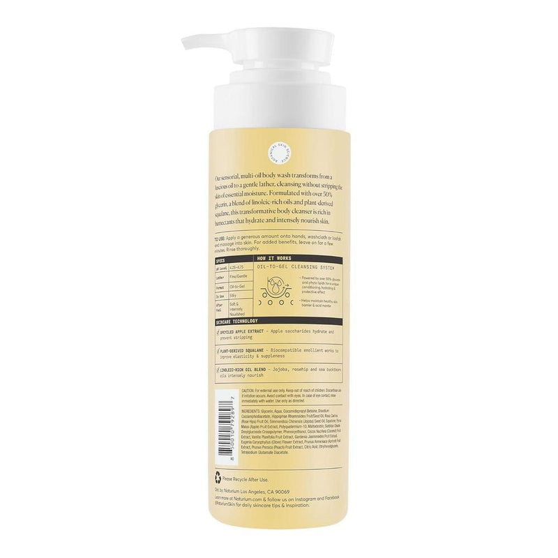 Naturium Glow Getter Gel de Ducha Corporal Hidratante Multi-Aceite, Limpiador Suave Sin Perfume