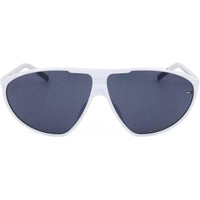 Tommy Hilfiger Gafas de sol ovaladas unisex con protección UV, diseño moderno en blanco y gris, estilo Tommy Jeans