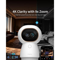 Aqara Hub cámara 4K UHD doble lente G350 para interior con zoom 9X, AI, HomeKit, Alexa, Google Home, SmartThings