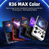 R36MAX consola retro con pantalla IPS, sistema Linux, batería 4000mAh, mini arcade portátil y 128G integrado, gris plomo