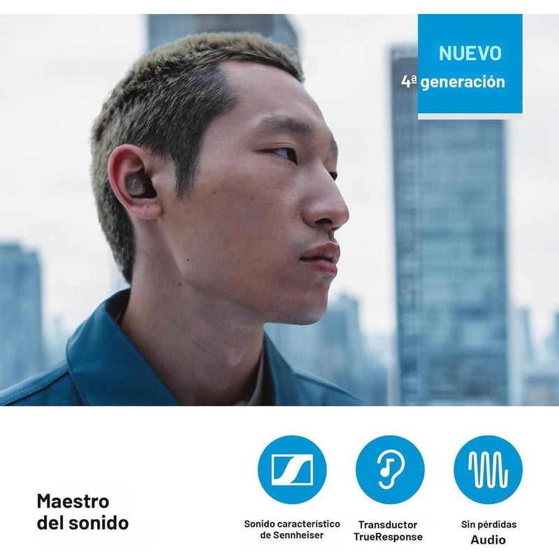 Sennheiser Momentum True Wireless 4 Auriculares Inalámbricos Bluetooth ANC Adaptable Sonido Cristalino Negro Copper