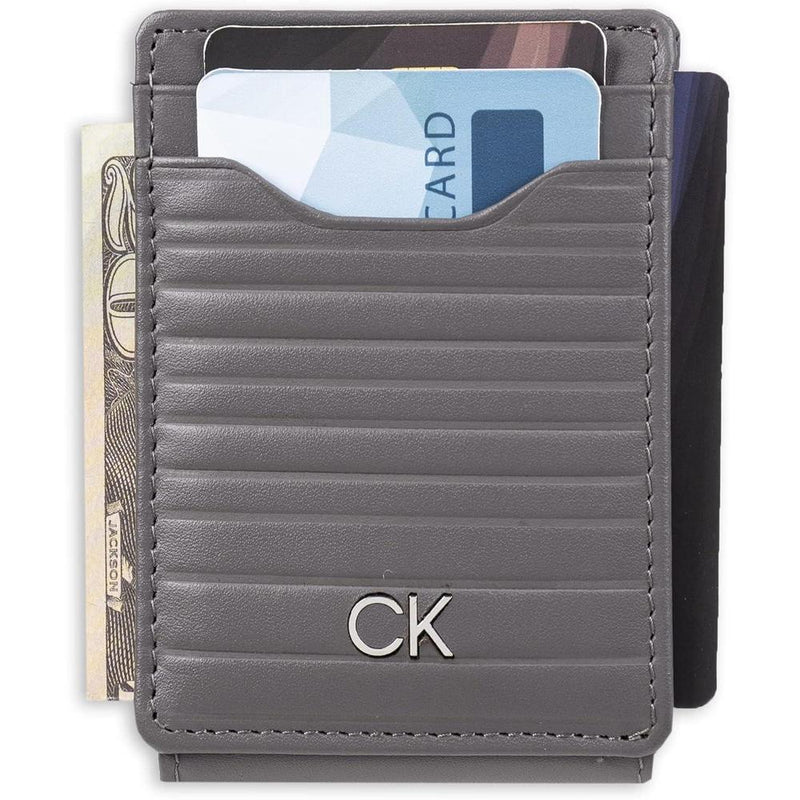 Billetera magnética de cuero Calvin Klein para hombre con protección RFID y diseño de bolsillo frontal