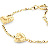 Elegante pulsera de cadena Calvin Klein para mujer con corazones, acero inoxidable y cierre de anillo de resorte