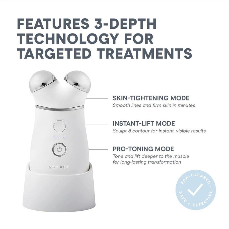 Dispositivo facial NuFACE Trinity+ de microcorriente, esculpe y aprieta rostro y cuello, aprobado por la FDA, incluye activador