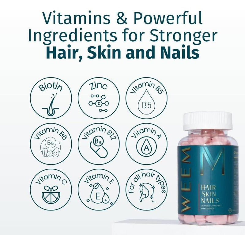 Gomitas de biotina vegan para cabello, piel y uñas saludables, apoyan el crecimiento capilar y fortalecen uñas en hombres y mujeres