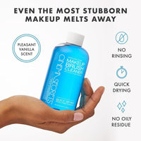 Solución limpiadora profesional de brochas de maquillaje con fragancia de vainilla azul, secado rápido y sin enjuague