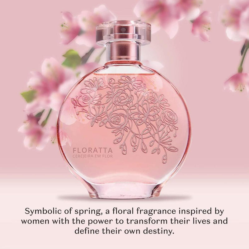O Boticário Floratta Cherry Blossom, Perfume de fragancia floriental afrutada de larga duración para mujeres