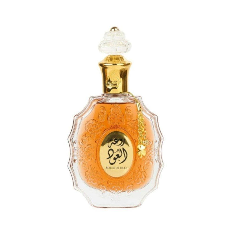 Lattafa Rouat Al Oud Eau de Parfum en espray unisex, fragancia amaderada y especiada para uso diario