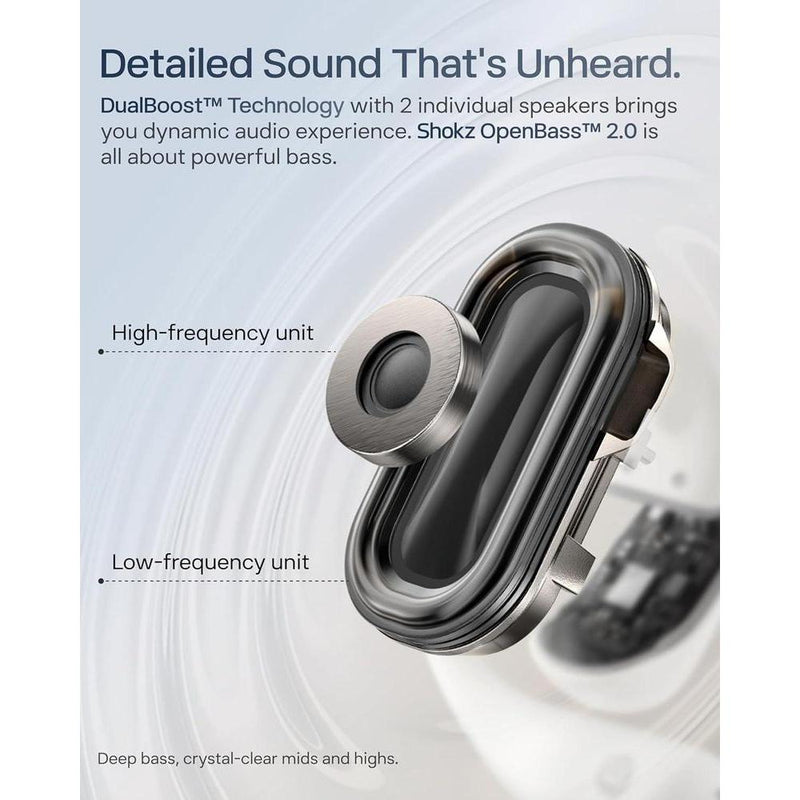 Shokz Auriculares De Oreja Abierta Openfit 2+, 48H Reproducción, IP55 Resistente Al Agua, Negro