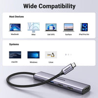 UGREEN Revodok 105 USB C Hub Adaptador multipuerto HDMI 4K, entrega de energía 100W, 3 puertos USB-A para MacBook Pro/Air, iPad Pro