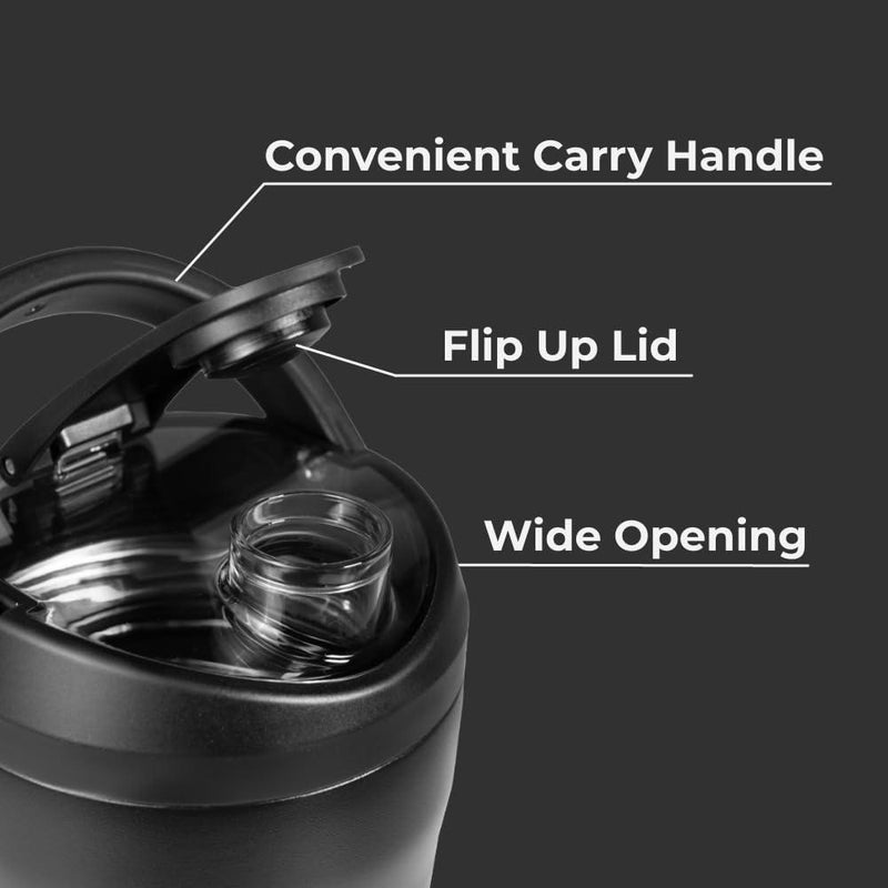 HydroJug Coctelera de acero inoxidable aislada, a prueba de fugas y sin BPA, con rejilla de mezcla silenciosa para fitness y deportes