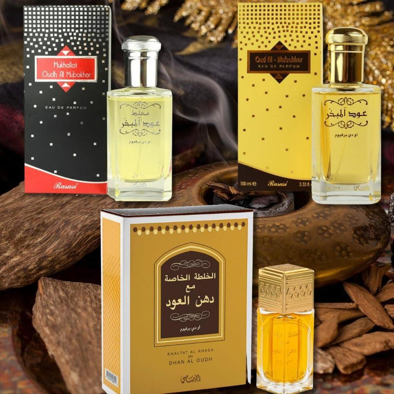 RASASI Oudh Al Mubakhar Mukhallat y Khaltat Al Khasa Ma Dhan Al Oudh EDP de colección premium