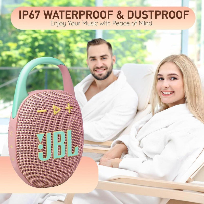 JBL Clip 5 Altavoz Bluetooth portátil resistente al agua y polvo, batería de larga duración, color rojo, ideal al aire libre