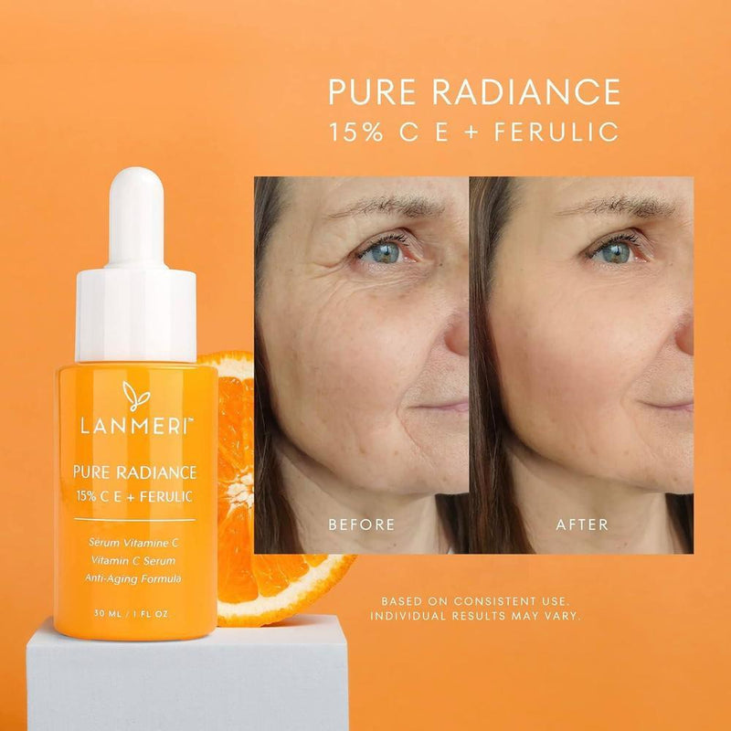 Lanmeri Serum Facial 15% Vitamina C + E + Ácido Ferúlico 30ml