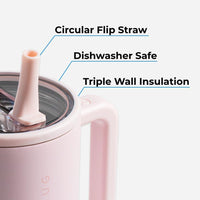 HydroJug Botella de agua infantil aislada, resistente con popote, asa y diseño a prueba de fugas, ideal para toda ocasión