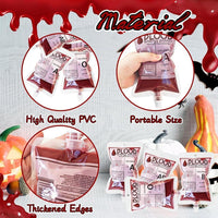 Paquete de 40 bolsas de sangre reutilizables para bebidas con embudo, decoración de fiestas de Halloween y eventos temáticos