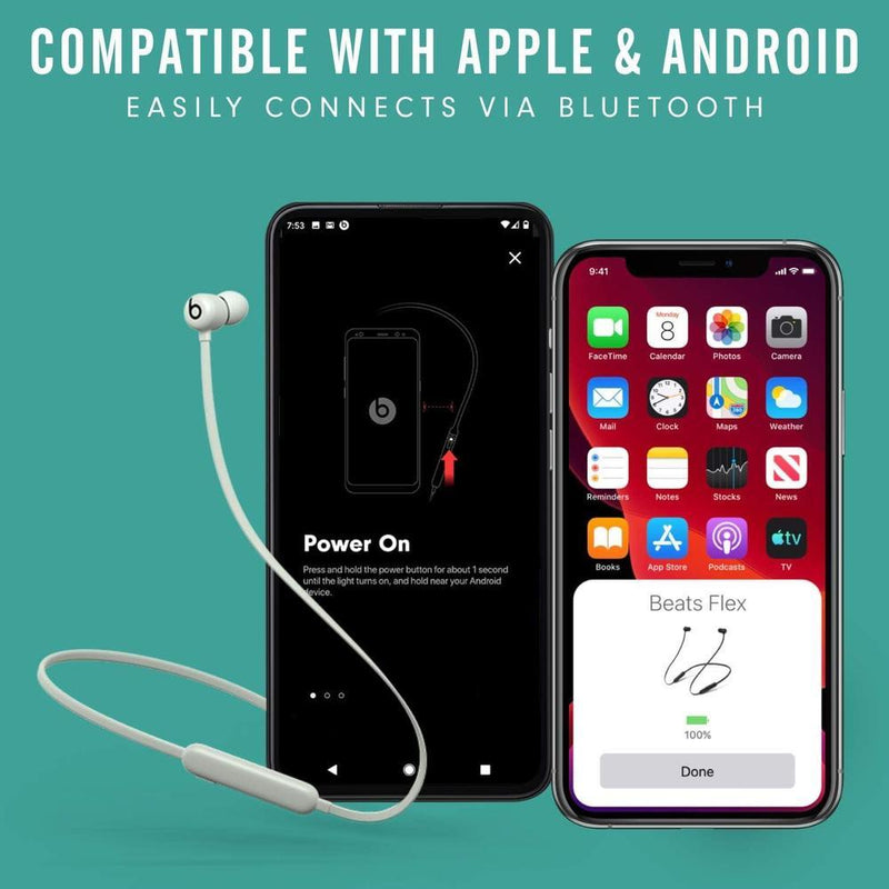 Auriculares inalámbricos Beats Flex con chip W1 de Apple, magnéticos, Bluetooth clase 1, 12 horas de escucha, micrófono integrado