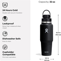 Botella de viaje Hydro Flask con aislamiento al vacío y tapa flexible, capacidad de 946 ml, color verde aloe