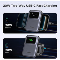 UGREEN Uno - Cargador portátil magnético de alta capacidad con carga inalámbrica y cable, compatible con iPhone y dispositivos USB-C
