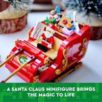 Juego exclusivo LEGO Trineo de Santa con figura de Papá Noel y renos, ideal para amantes de la Navidad y LEGO