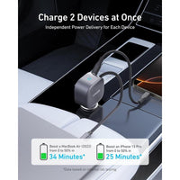 Anker Cargador de coche USB-C, carga rápida de 75W, ultracompacto con cable retráctil para múltiples dispositivos